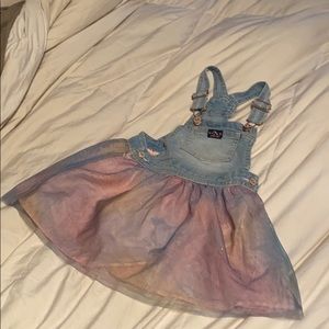 Little Girl blue jeans Jordache jumper dress